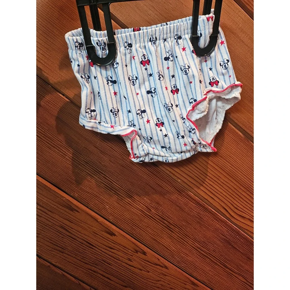 Disney Baby Minnie Mouse Striped Smocked Top and Bloomers Set Blue White 18M